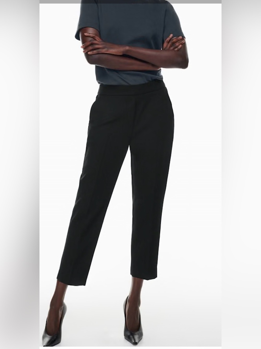 Babaton Conan Pant Black Crepe Elastic Waist Cropped Size 6